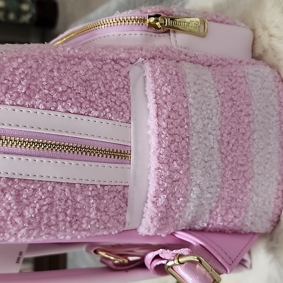 Loungefly Disney Parks Alice In Wonderland Cheshire Cat Fuzzy Pastel Backpack - Picture 4 of 7